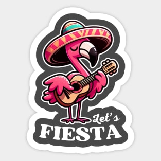 Let's Fiesta Cinco De Mayo Flamingo Funny Women's Sticker